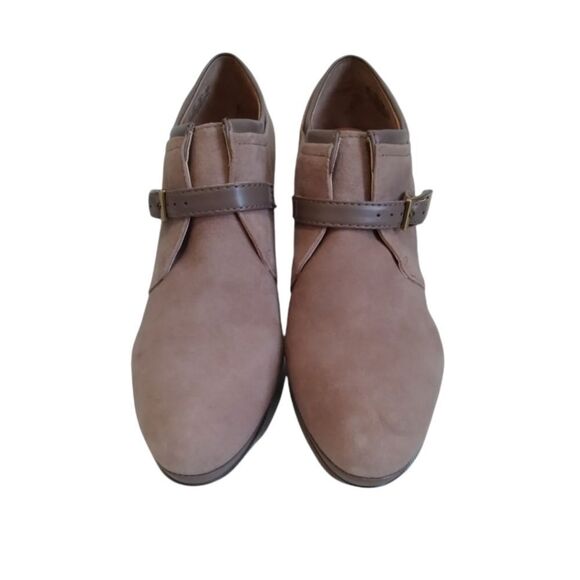 Franco Sarto Serene Tan Leather Suede Stiletto Heel Ankle Booties Women's Size 8 - Picture 5 of 14